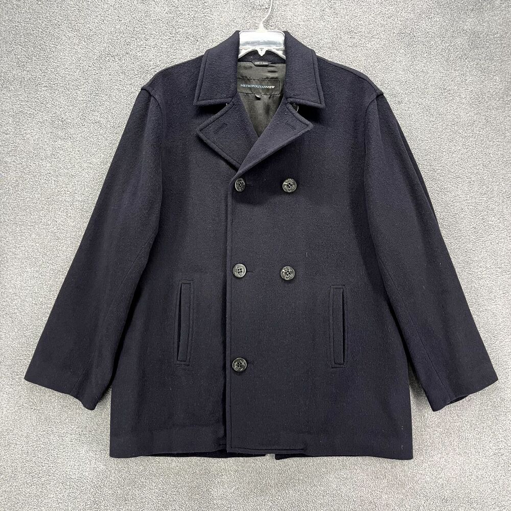 METROPOLITAN VIEW Coat Mens Large‎ Navy Blue
